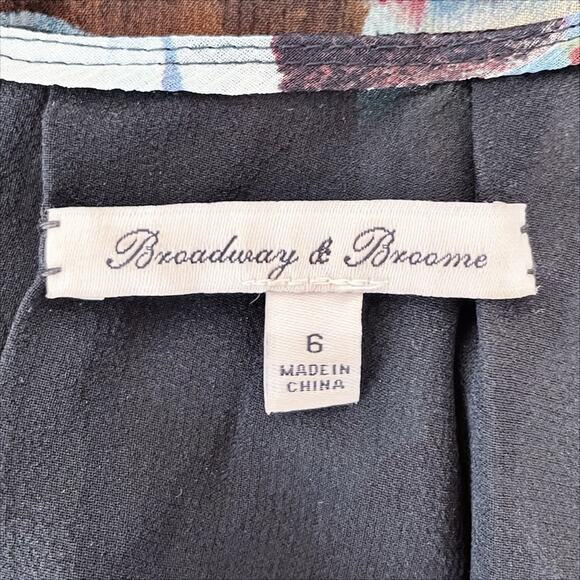 BROADWAY & BROOME 100% Silk Plisse Watercolor Abstract Print Tank Dress Size 6 - Picture 7 of 9